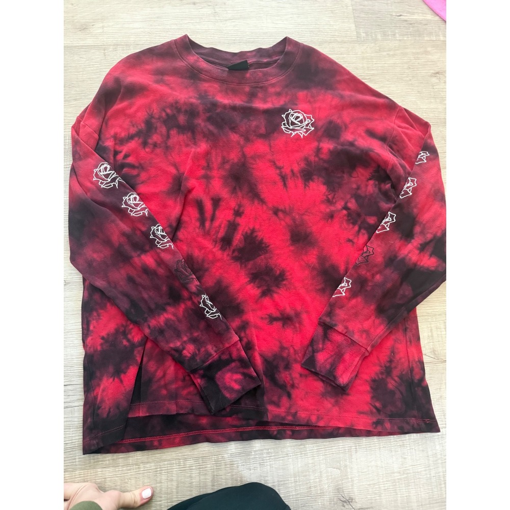 Empyre‎ "Vertigo" Rose Sleeve Print Tie Dye Tee - Skater/Grunge